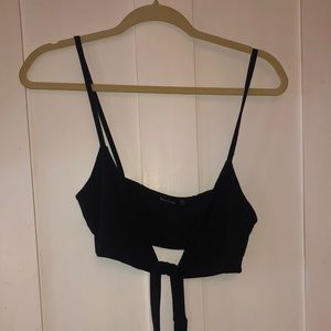 Boohoo Black Strappy Crop